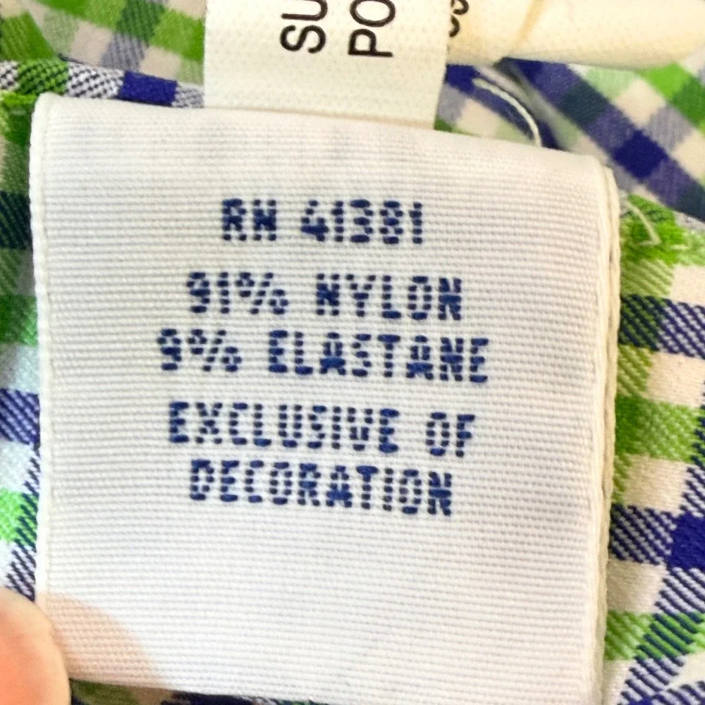 Polo Ralph Lauren Button‎ Down Men XL Green Blue Gingham Performance Shirt Golf